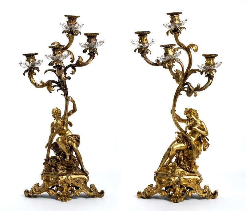 Coppia di Candelieri a Quattro Luci