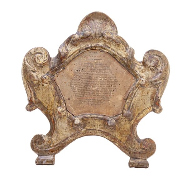 Cartagloria in legno scolpito e dorato a mecca  (XVIII secolo)  - Asta Smart Auction: arredi, dipinti, sculture, argenti e altro a prezzi vantaggiosi - Bertolami Fine Art - Casa d'Aste