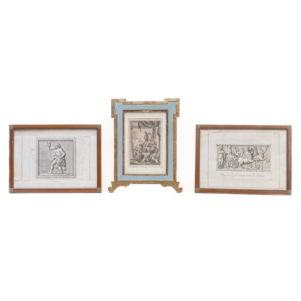 Lotto di tre incisioni  (XVIII /XIX secolo)  - Asta Smart Auction: arredi, dipinti, sculture, argenti e altro a prezzi vantaggiosi - Bertolami Fine Art - Casa d'Aste