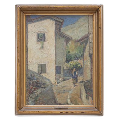 Scorcio di Paese con Viandante