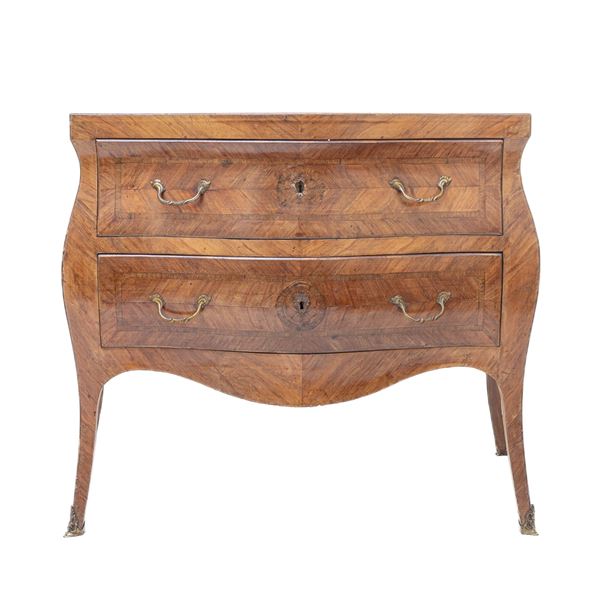 Chest of drawers with two drawers in mahogany and mahogany feather  (first half of the 20th century)  - Auction Smart Auction: furniture, paintings, sculptures, silver and more at affordable prices - Bertolami Fine Art - Casa d'Aste