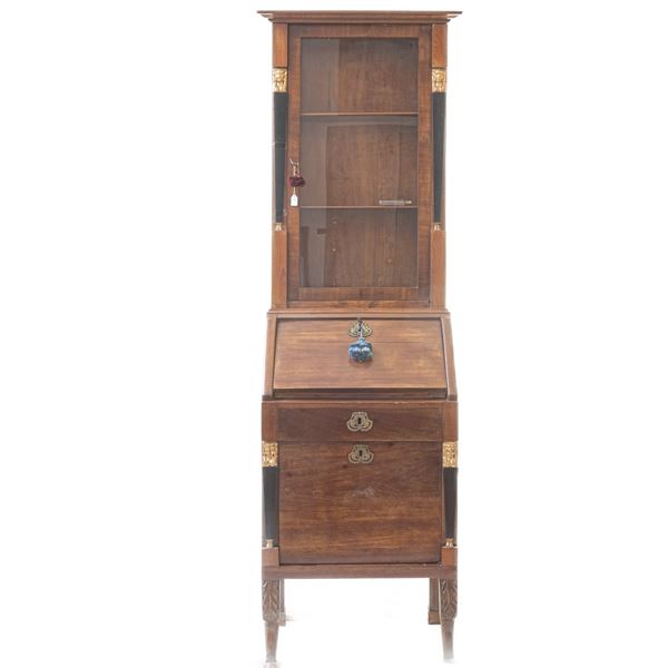 Flap top in mahogany with two drawers  (first half of the 20th century)  - Auction Smart Auction: furniture, paintings, sculptures, silver and more at affordable prices - Bertolami Fine Art - Casa d'Aste