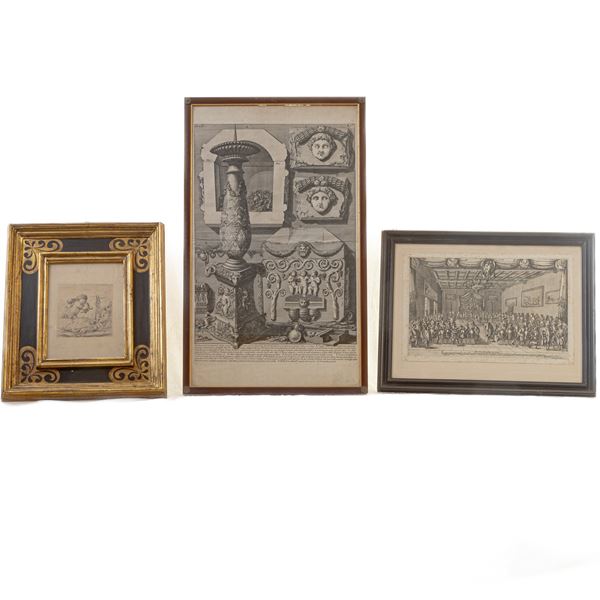 Lotto di tre multipli su carta  (XVII/XVIII secolo)  - Asta Smart Auction: arredi, dipinti, sculture, argenti e altro a prezzi vantaggiosi - Bertolami Fine Art - Casa d'Aste