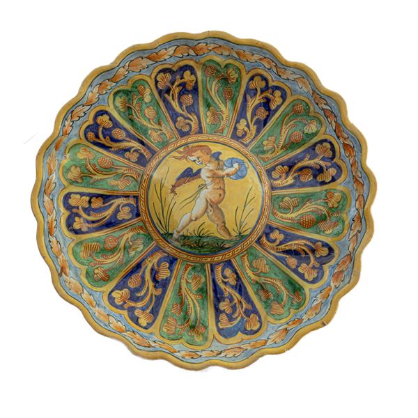 Crespina centrotavola in ceramica policroma  (fine XIX secolo inizi XX secolo)  - Asta Smart Auction: arredi, dipinti, sculture, argenti e altro a prezzi vantaggiosi - Bertolami Fine Art - Casa d'Aste