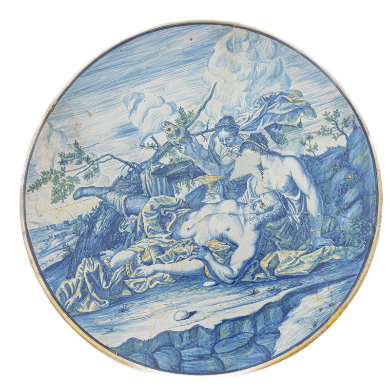 Piatto a Tutto Fondo, in Ceramica Lustro Oro
