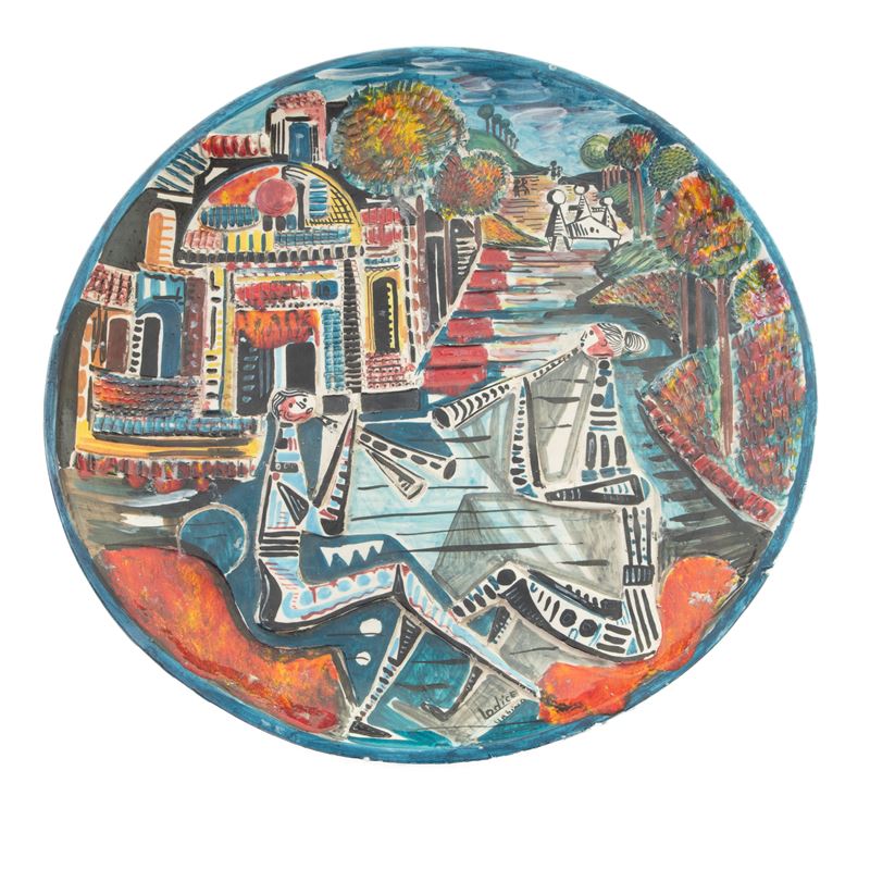 Piatto a Tutto Fondo in Ceramica Policroma