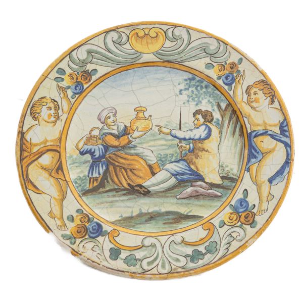 Piattello in ceramica policroma  (inizio XX secolo)  - Asta Smart Auction: arredi, dipinti, sculture, argenti e altro a prezzi vantaggiosi - Bertolami Fine Art - Casa d'Aste