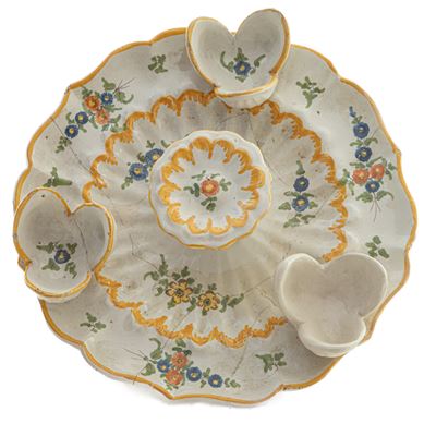 Alzata Portauovo in Ceramica Policroma