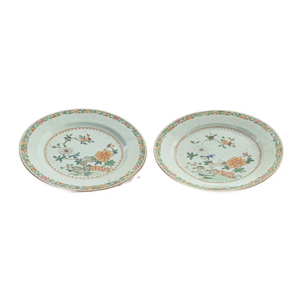 Pair of porcelain knife plates   (China, second half of the 18th century)  - Auction Smart Auction: furniture, paintings, sculptures, silver and more at affordable prices - Bertolami Fine Art - Casa d'Aste