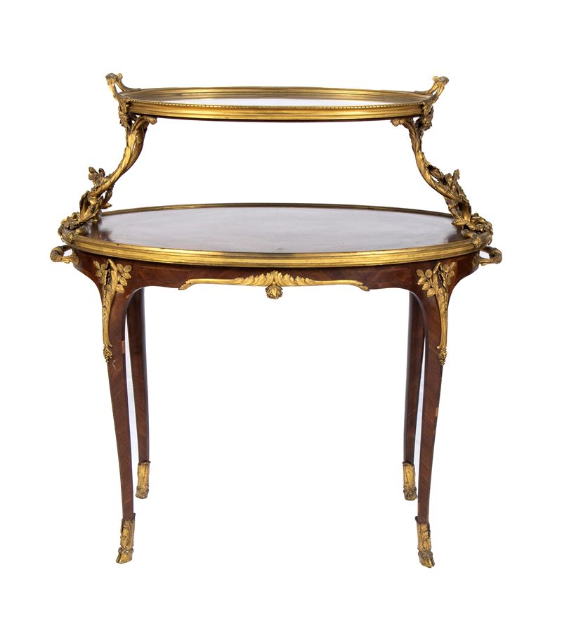 Tavolino da Salotto con Piano Vassoio Estraibile Francese, Attribuibile a Paul Sormani