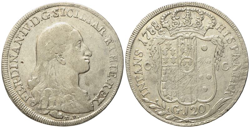 Napoli. Regno di Napoli. Ferdinando IV di Borbone (1759-1799 i Periodo). Piastra da 120 Grana 178...