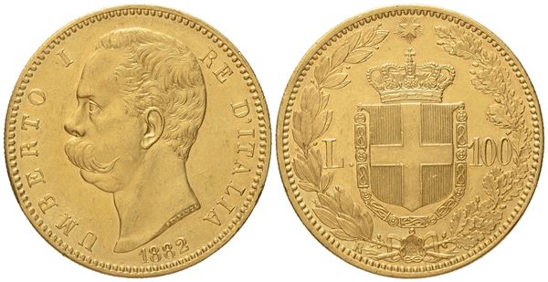 REGNO D'ITALIA. Umberto I (1878-1900). 100 Lire 1882. Au (32,25 g; 34,9 mm)  - Auction Modern Coins - Bertolami Fine Art - Casa d'Aste