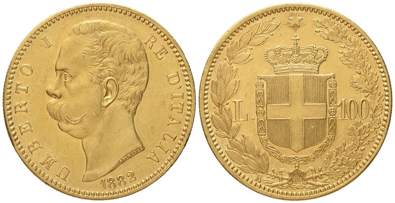 Regno D'italia. Umberto i (1878-1900). 100 Lire 1882. Au (32,25 G; 34,9 MM)