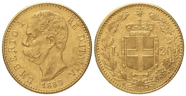 REGNO D'ITALIA. Umberto I (1878-1900). 20 Lire 1889. Au (6,44 g; 21 mm)