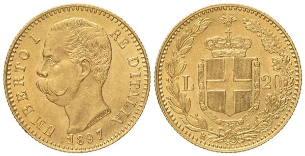 REGNO D'ITALIA. Umberto I (1878-1900). 20 Lire 1897. Au (6,45 G; 21 mm)  - Auction Modern Coins - Bertolami Fine Art - Casa d'Aste