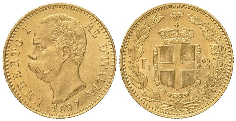 Regno D'italia. Umberto i (1878-1900). 20 Lire 1897. Au (6,45 G; 21 MM)