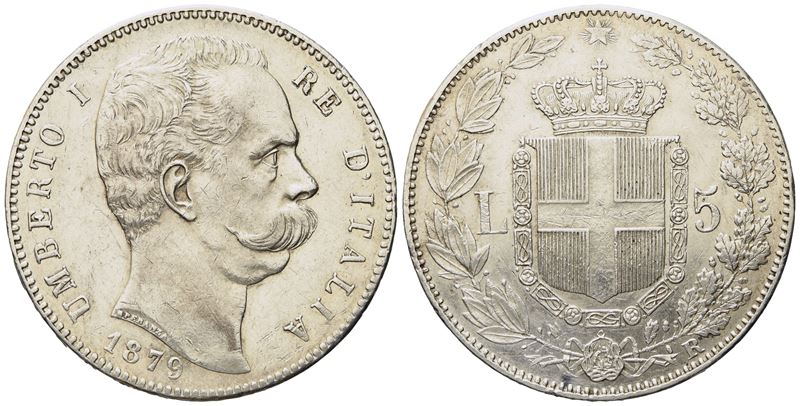 Regno D'italia. Umberto i (1878-1900). 5 Lire 1879. Ag (25 G; 36,8 MM)