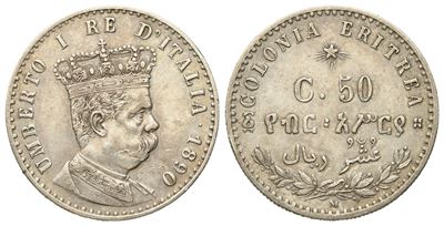 Regno D'italia. Colonia Eritrea. Umberto i (1890-1896). 50 Centesimi - 1/10 Tallero 1890. Ag (2,4...