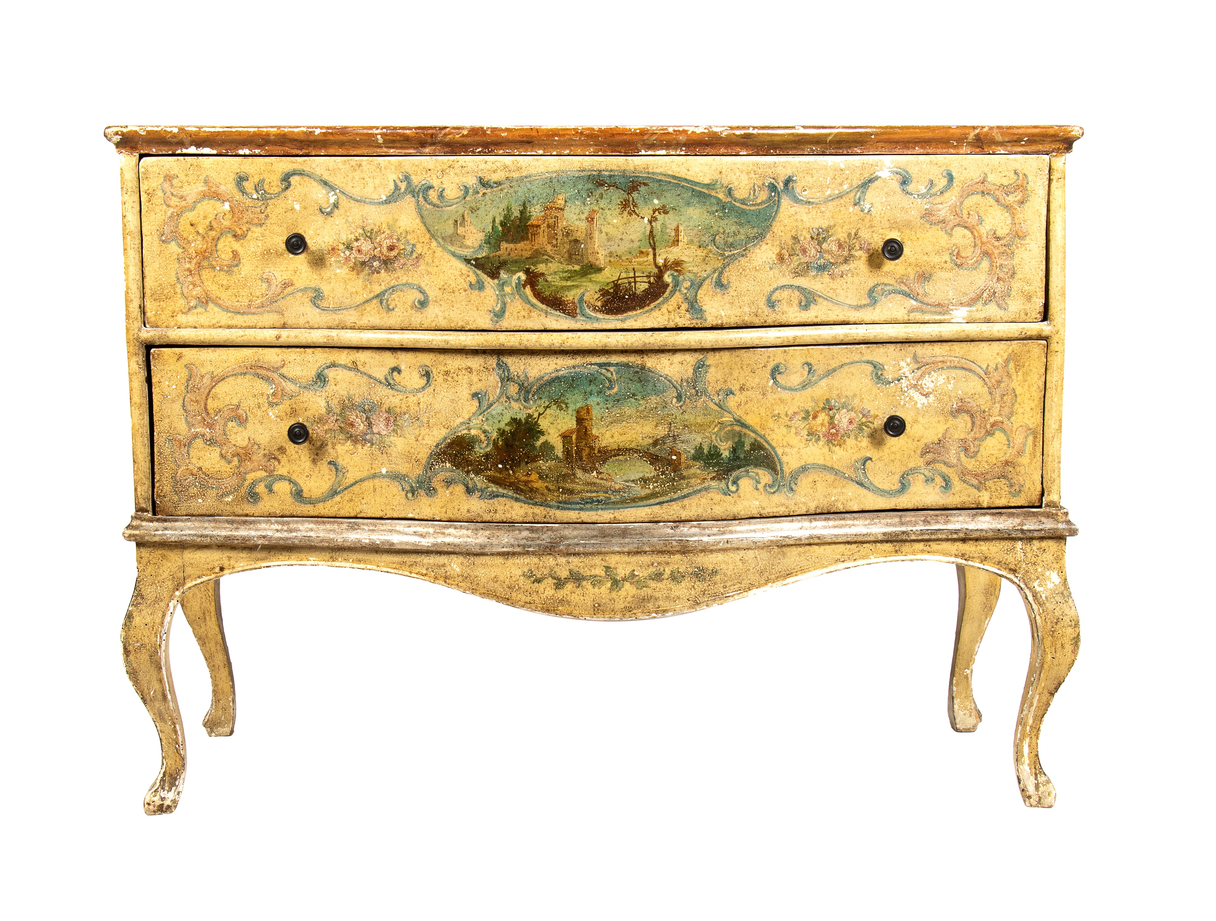 Comò italiano laccato e dipinto