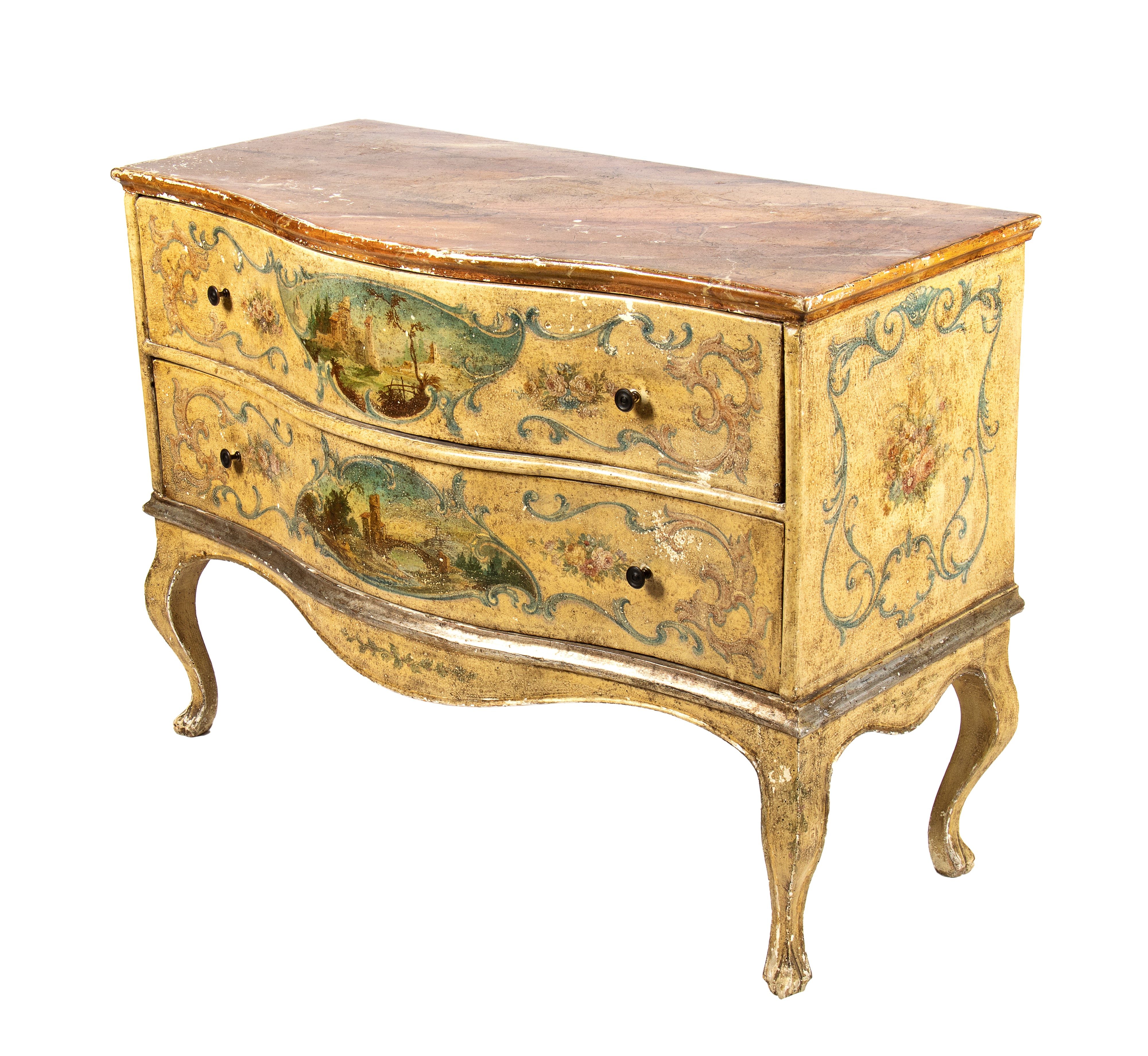 Comò italiano laccato e dipinto