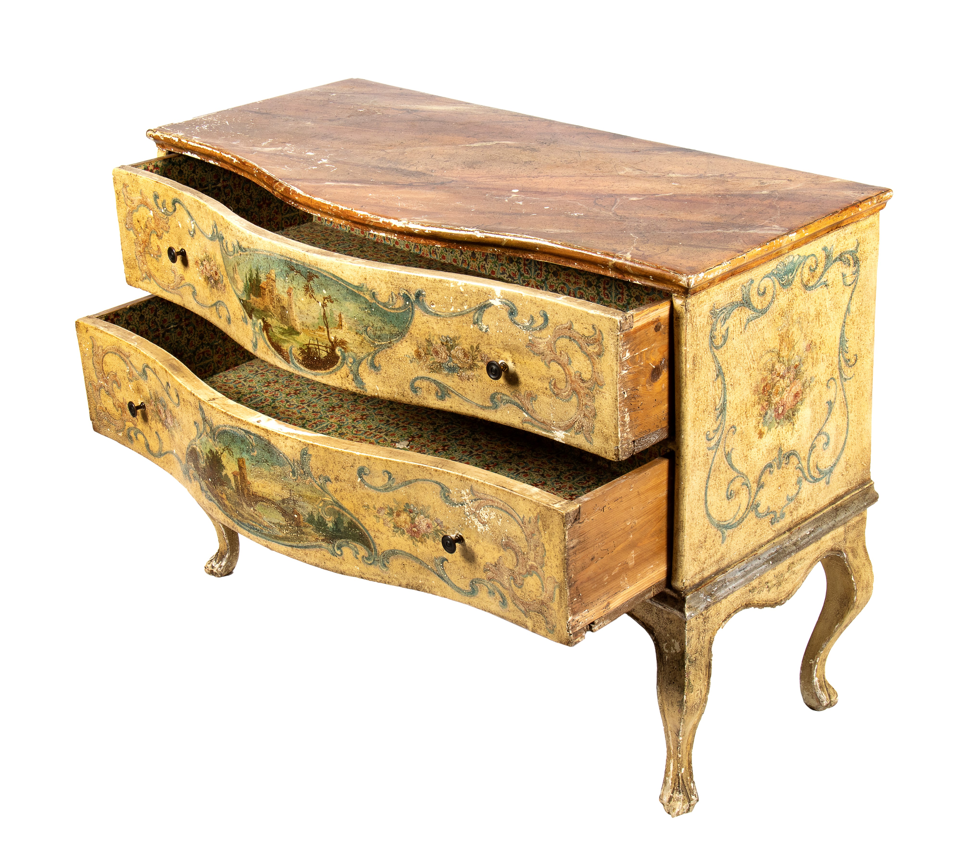 Comò italiano laccato e dipinto