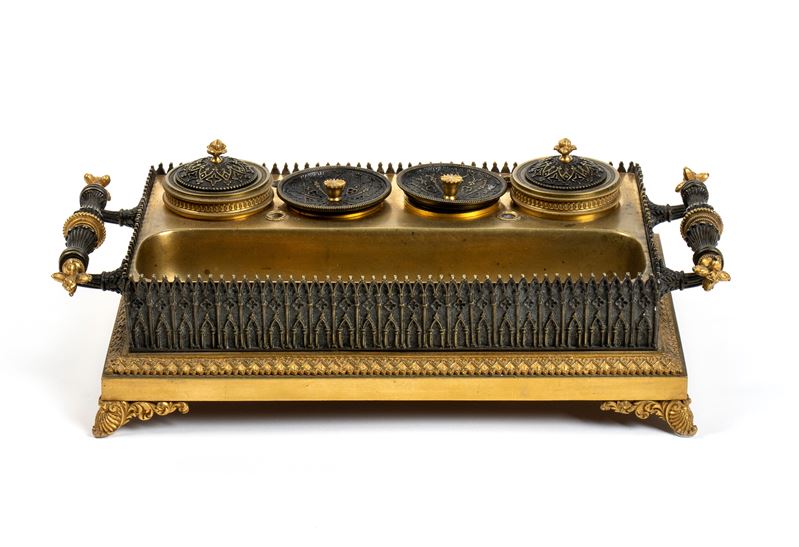 Calamaio in bronzo, Impero francese, XIX secolo