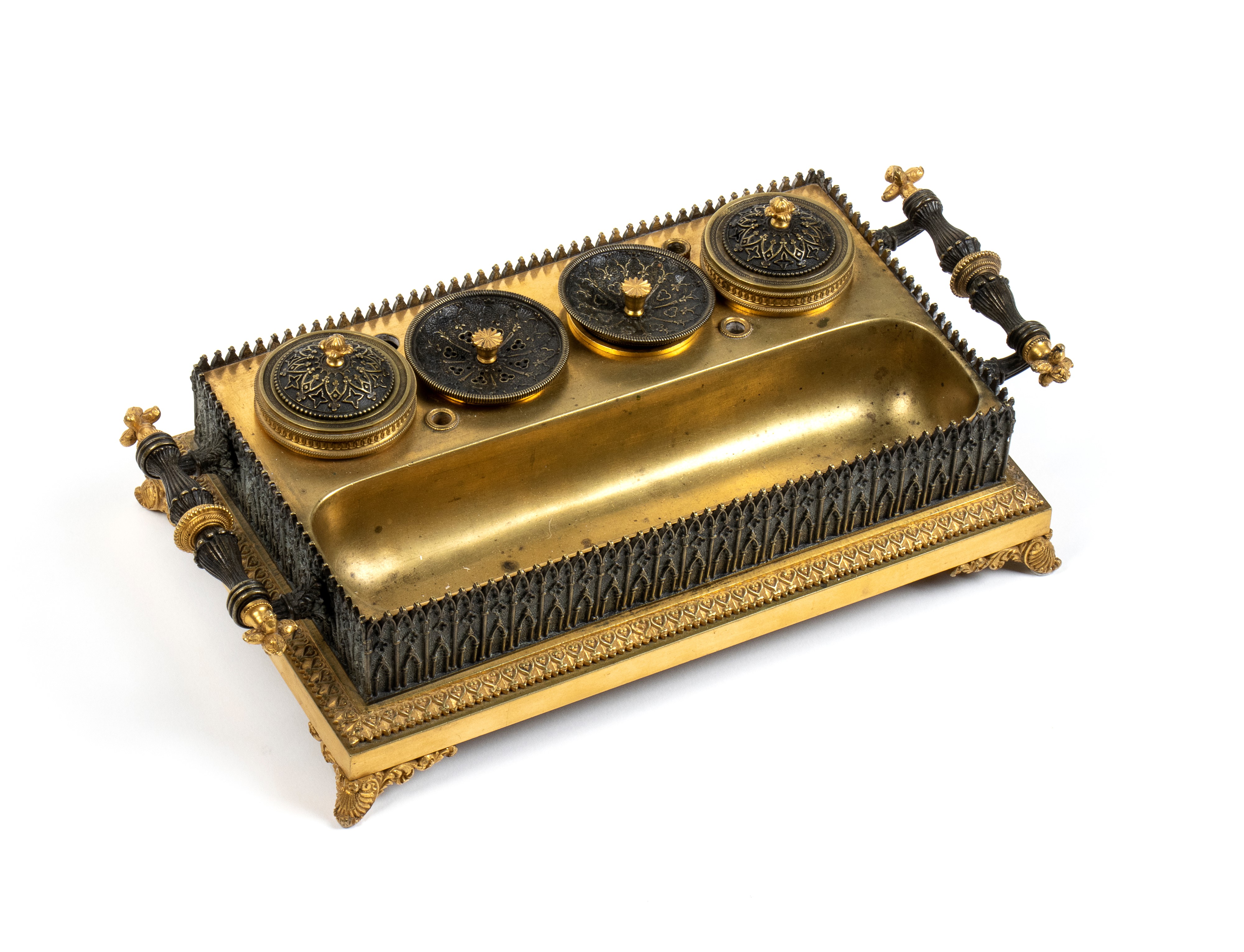 Calamaio in bronzo, Impero francese, XIX secolo