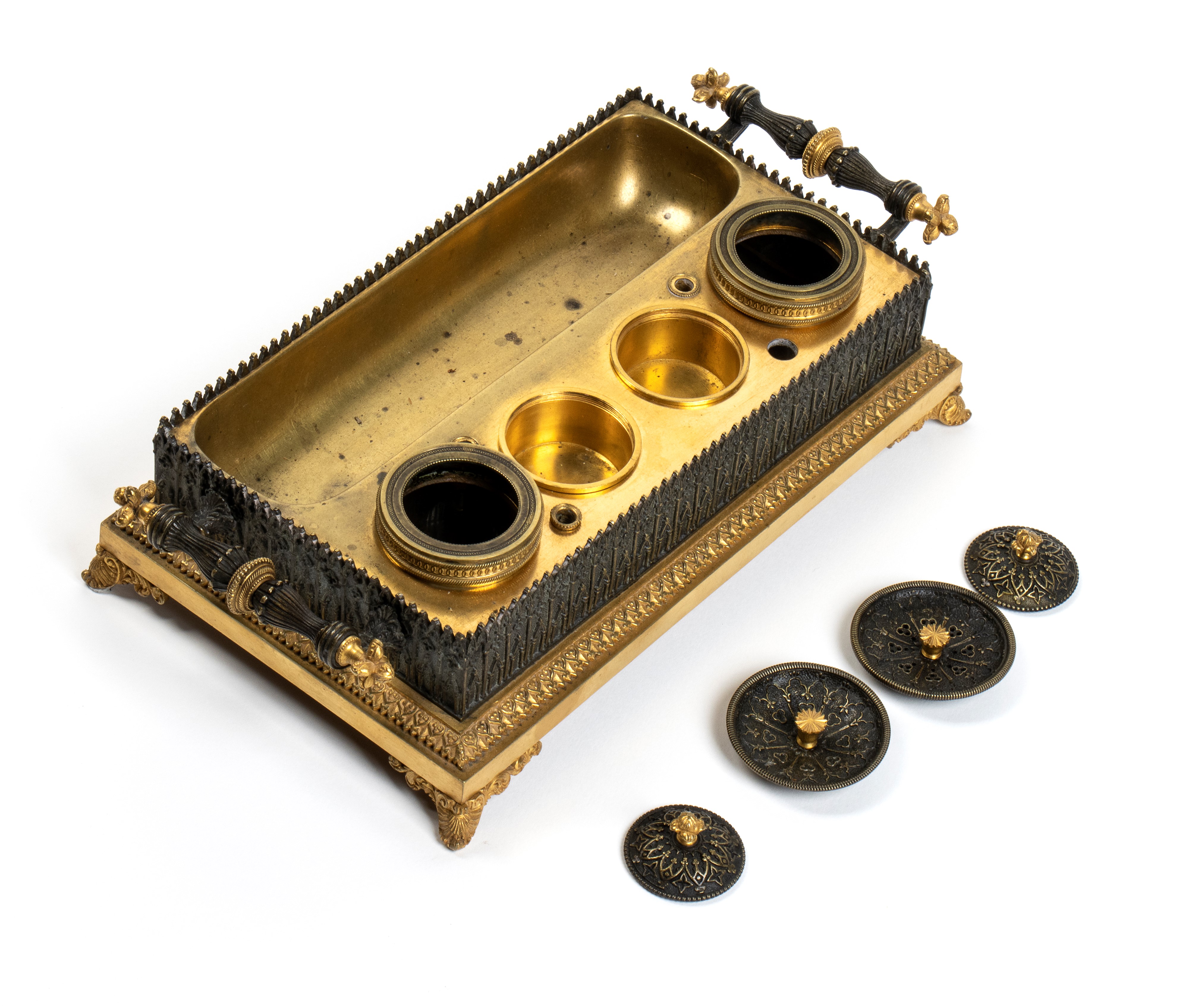 Calamaio in bronzo, Impero francese, XIX secolo