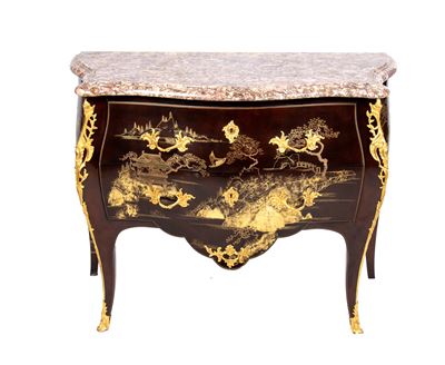 Comò Francese Dipinto e Laccato a Chinoiserie