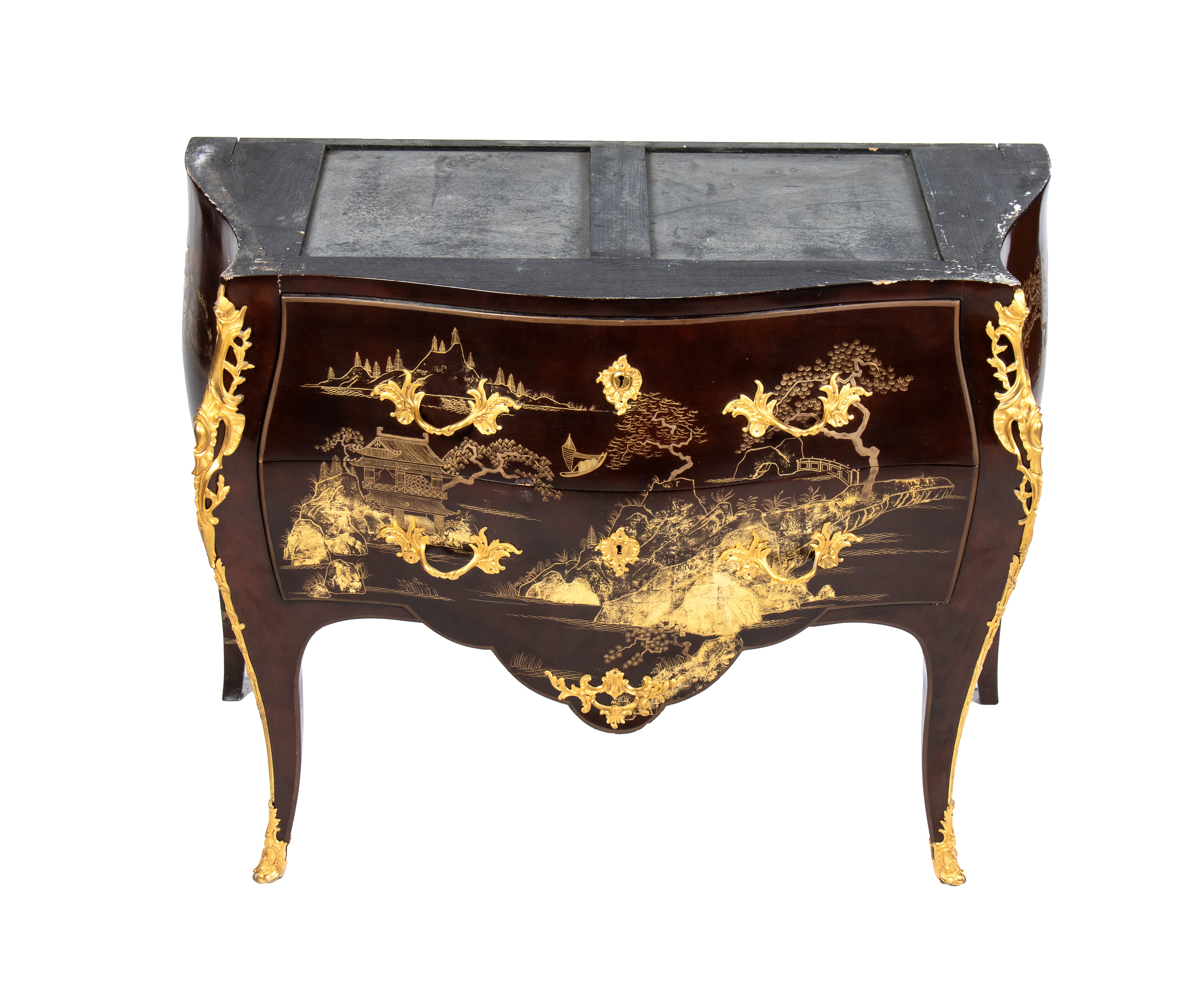 Comò Francese Dipinto e Laccato a Chinoiserie