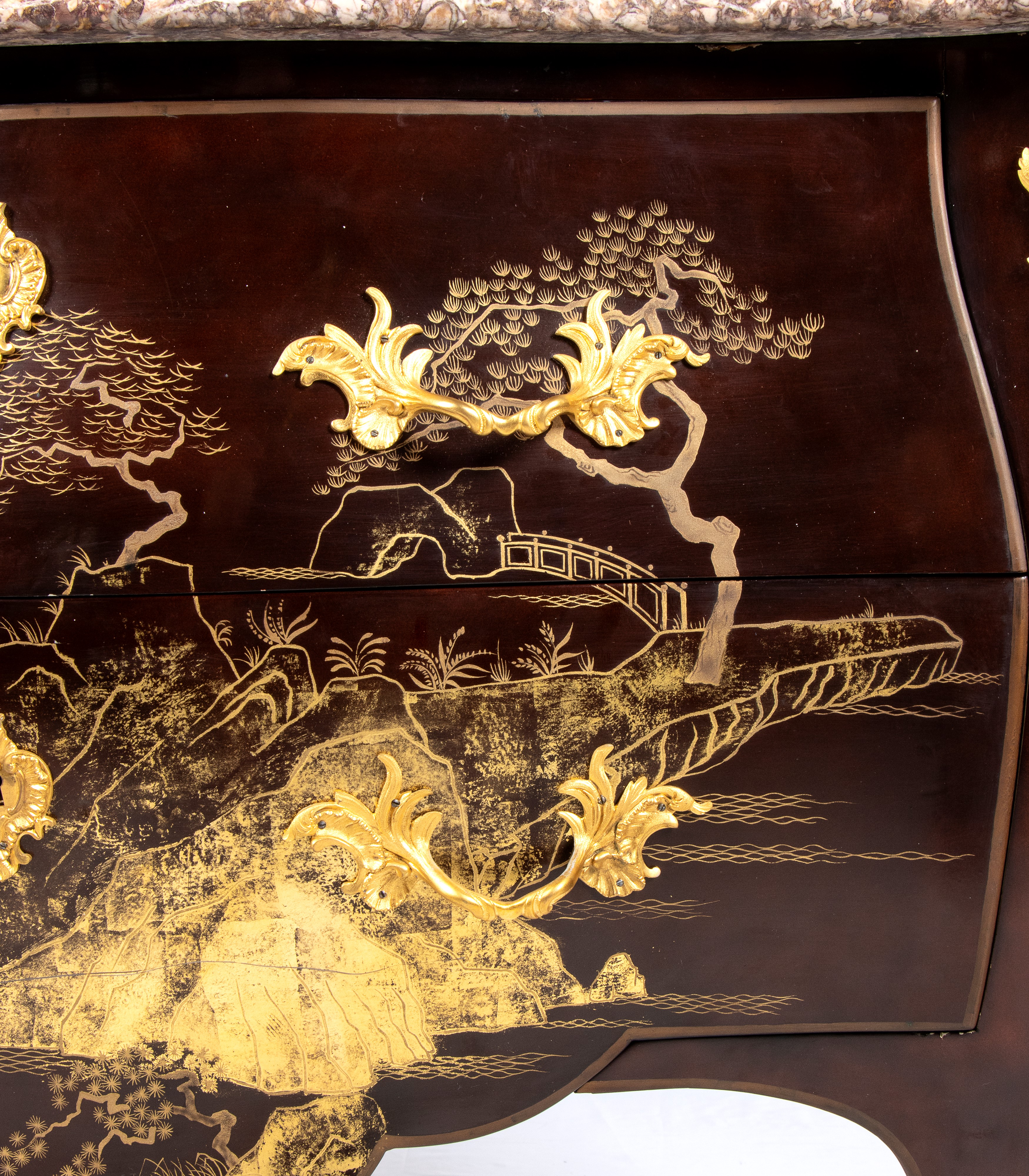 Comò Francese Dipinto e Laccato a Chinoiserie
