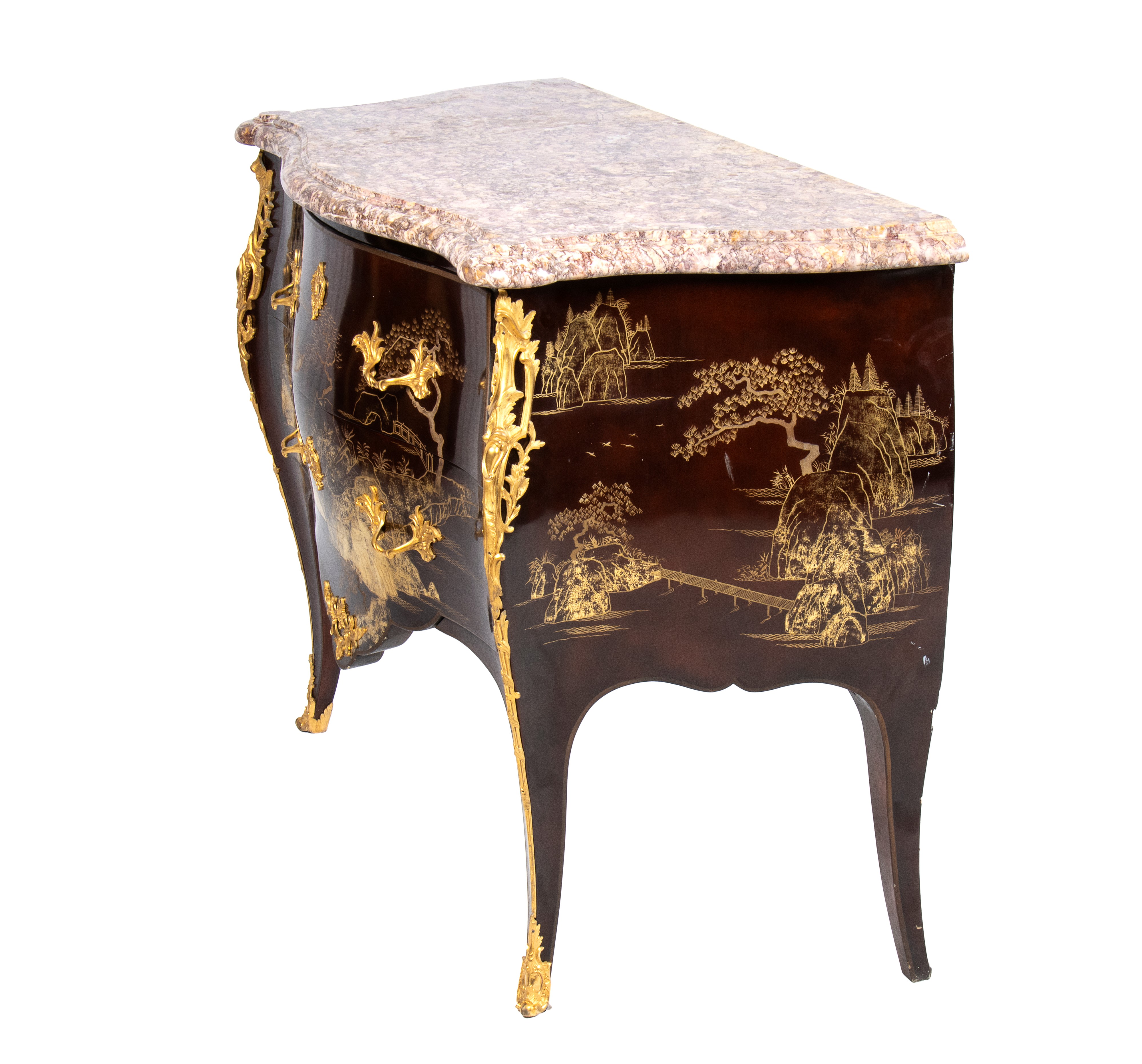 Comò Francese Dipinto e Laccato a Chinoiserie