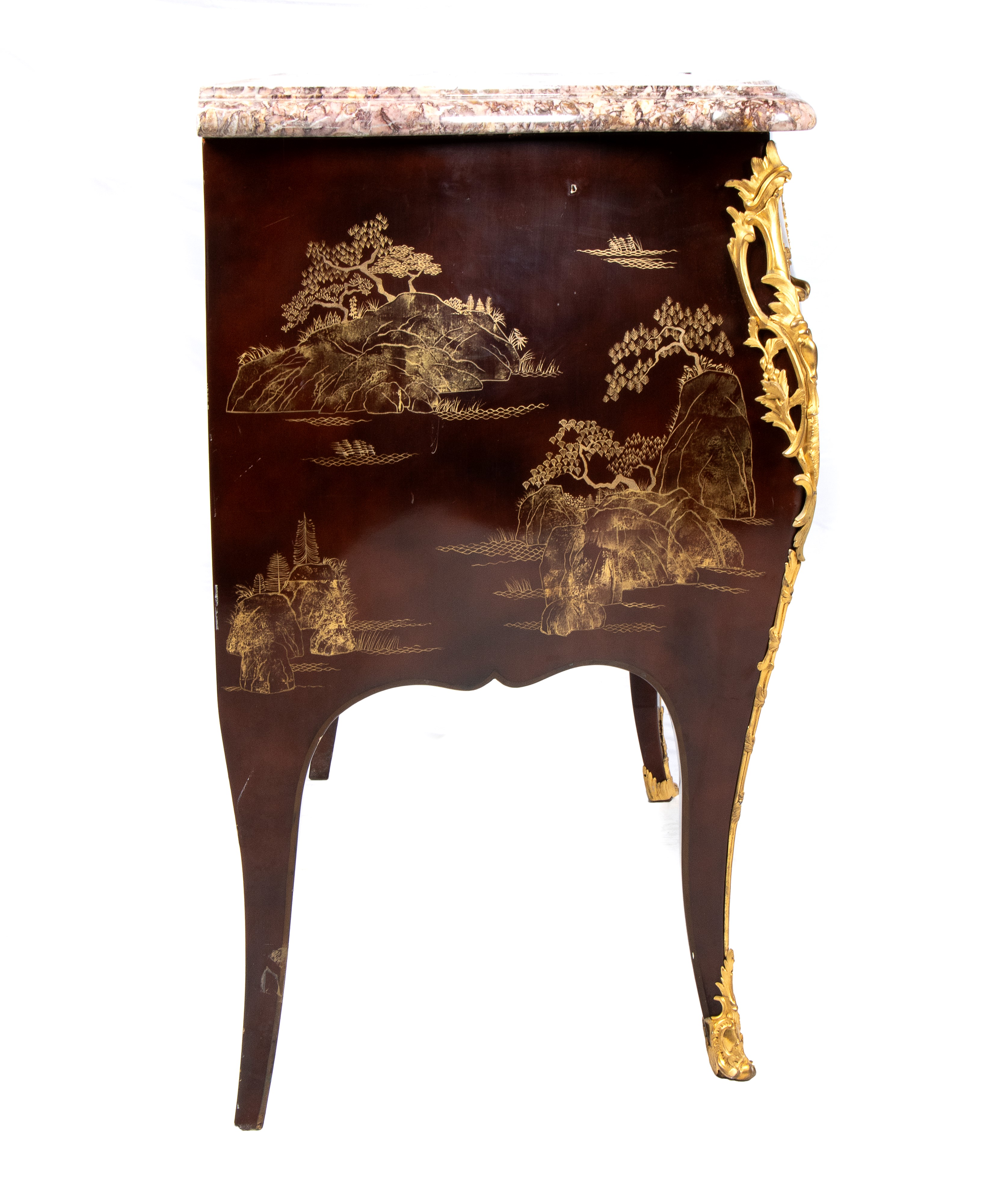 Comò Francese Dipinto e Laccato a Chinoiserie