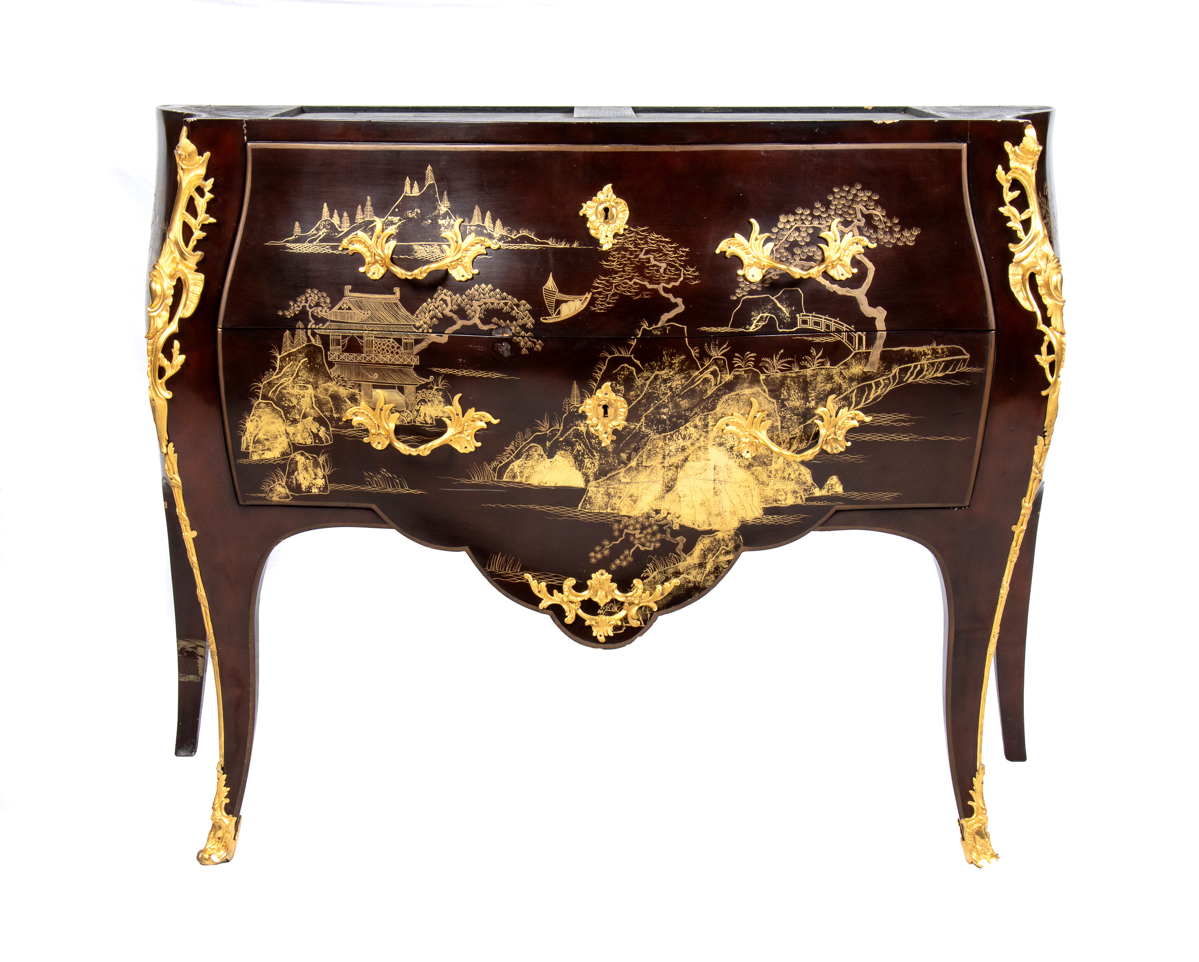 Comò Francese Dipinto e Laccato a Chinoiserie