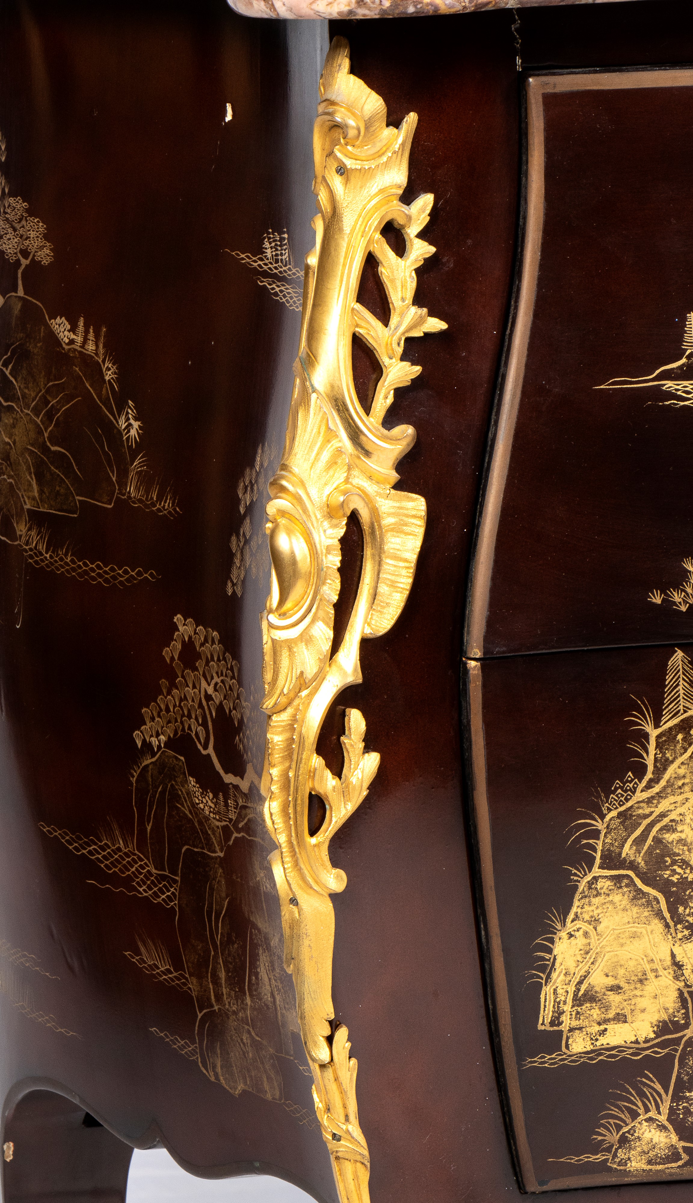 Comò Francese Dipinto e Laccato a Chinoiserie