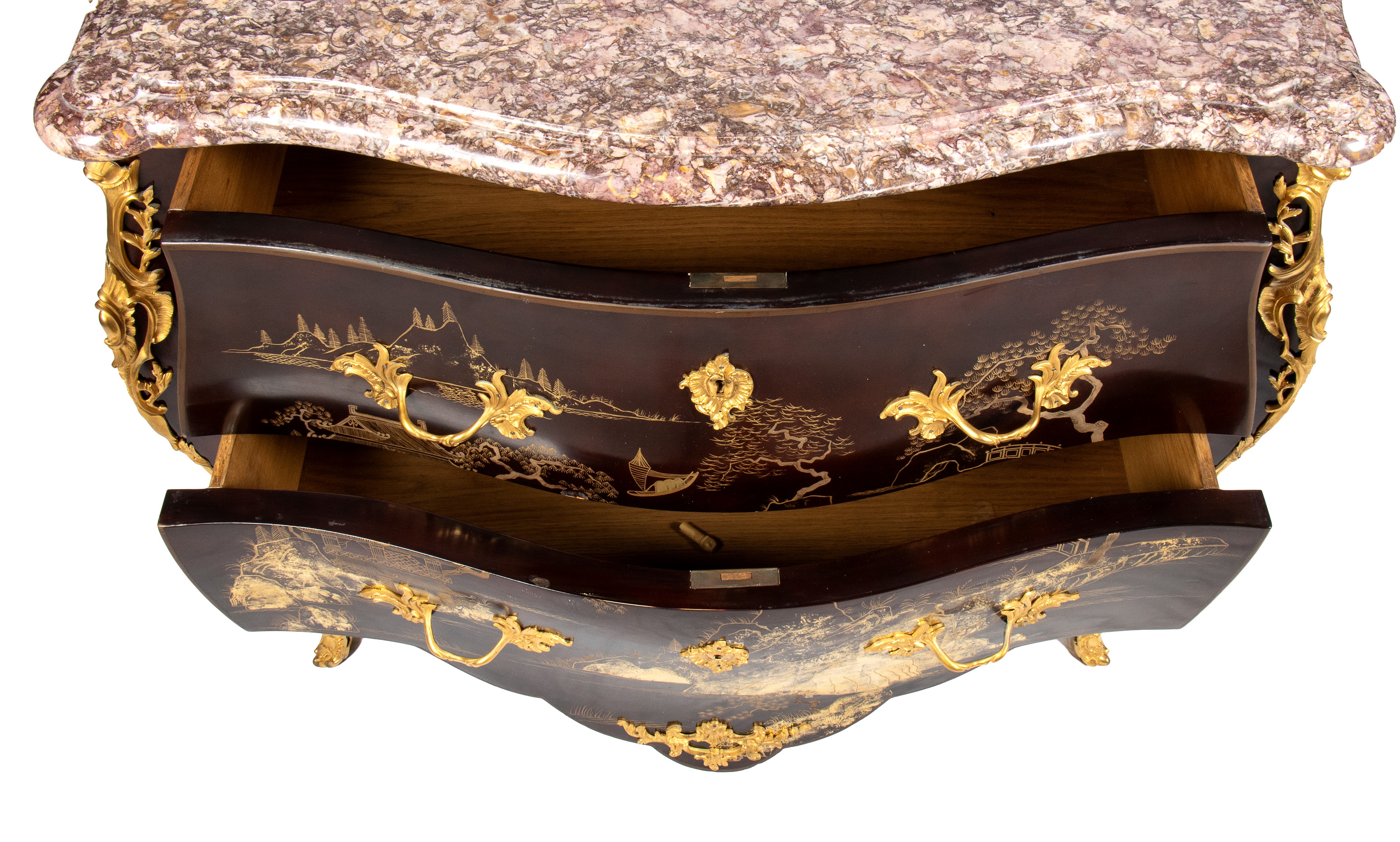 Comò Francese Dipinto e Laccato a Chinoiserie