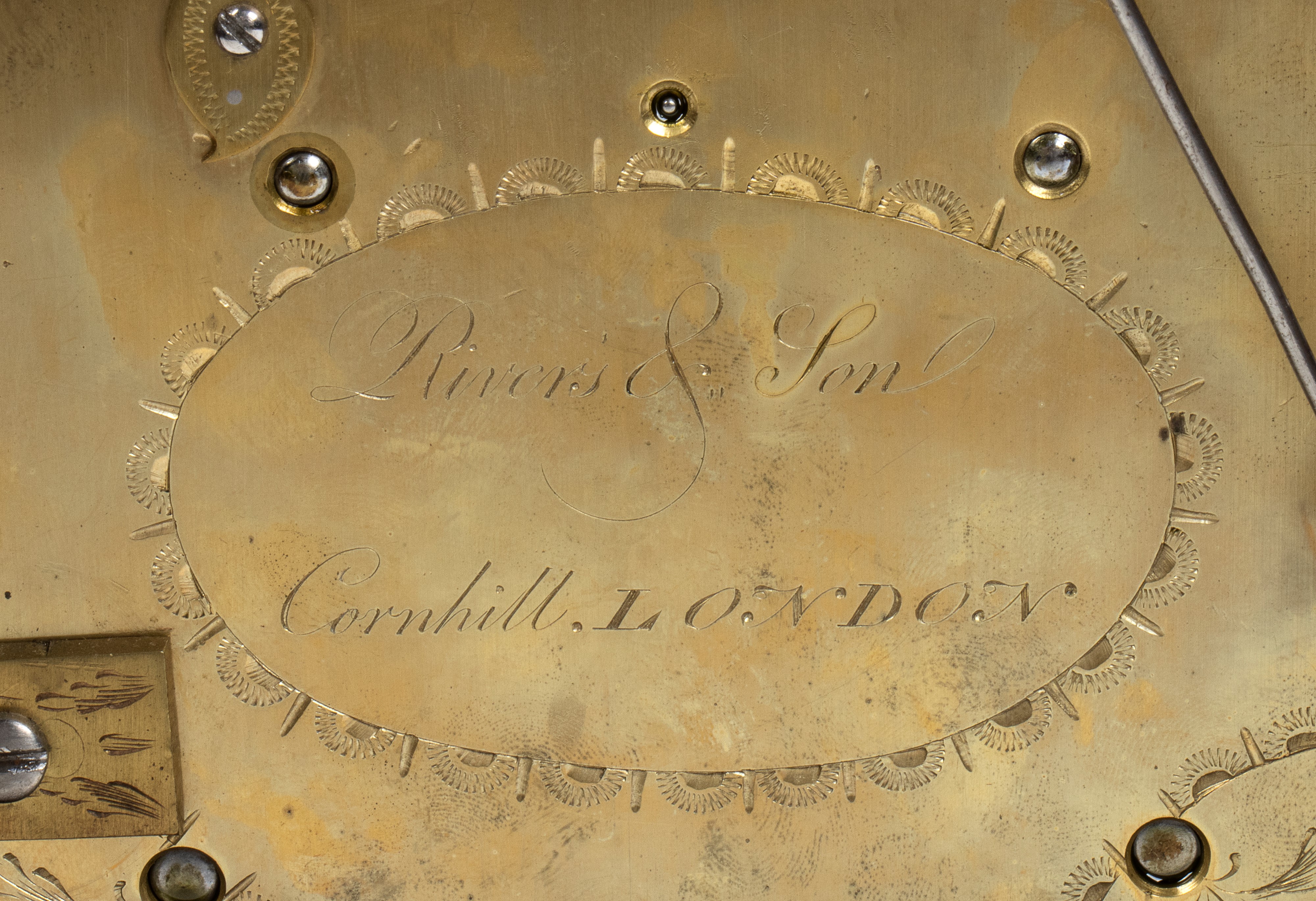 Rivers & Son - Orologio da Appoggio Georgiano Inglese in Mogano