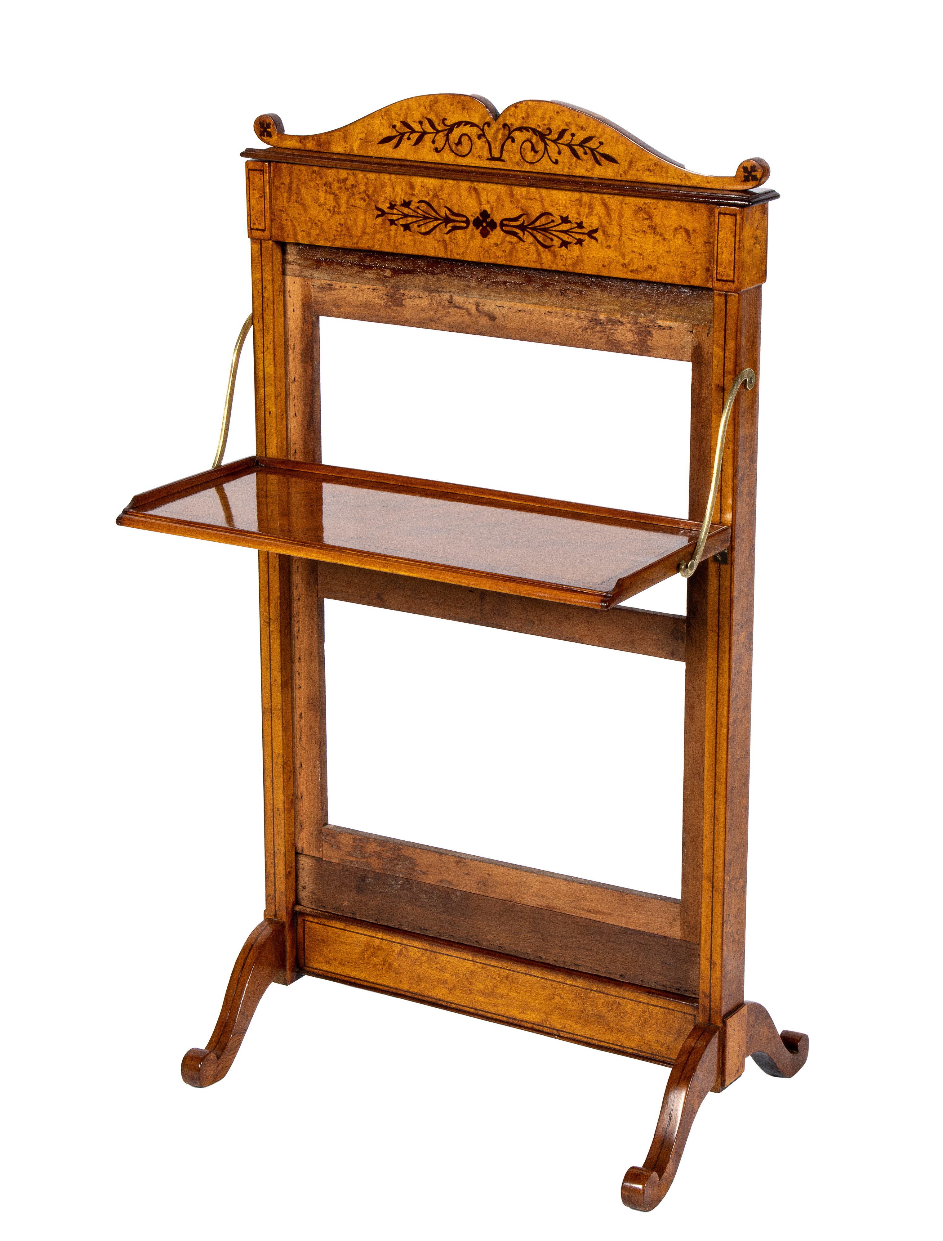 L. Petit - Copricamino Francese Carlo X in Legno di Acero con Intarsi