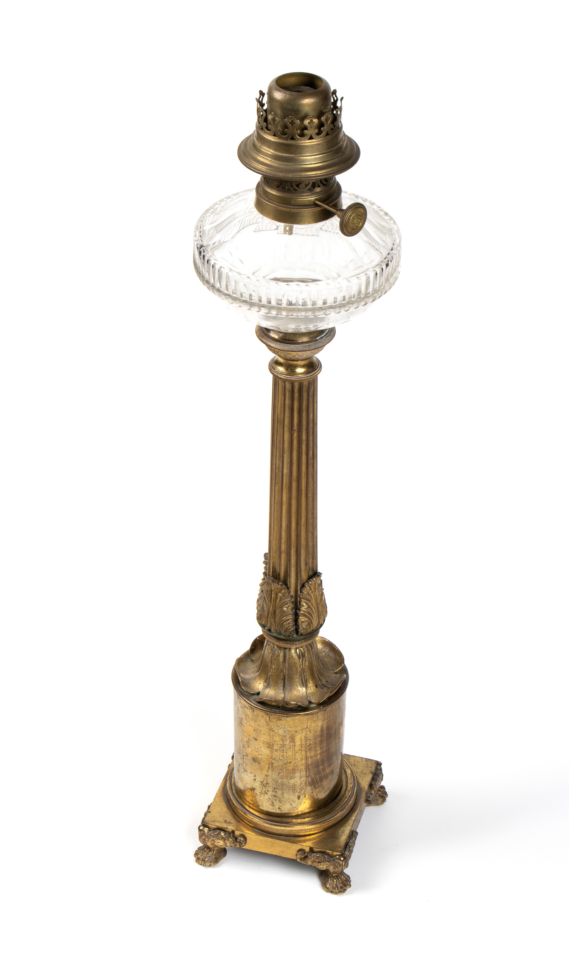 Karl Rudolf Ditmar - Lampada Austriaca a Petrolio in Bronzo Dorato