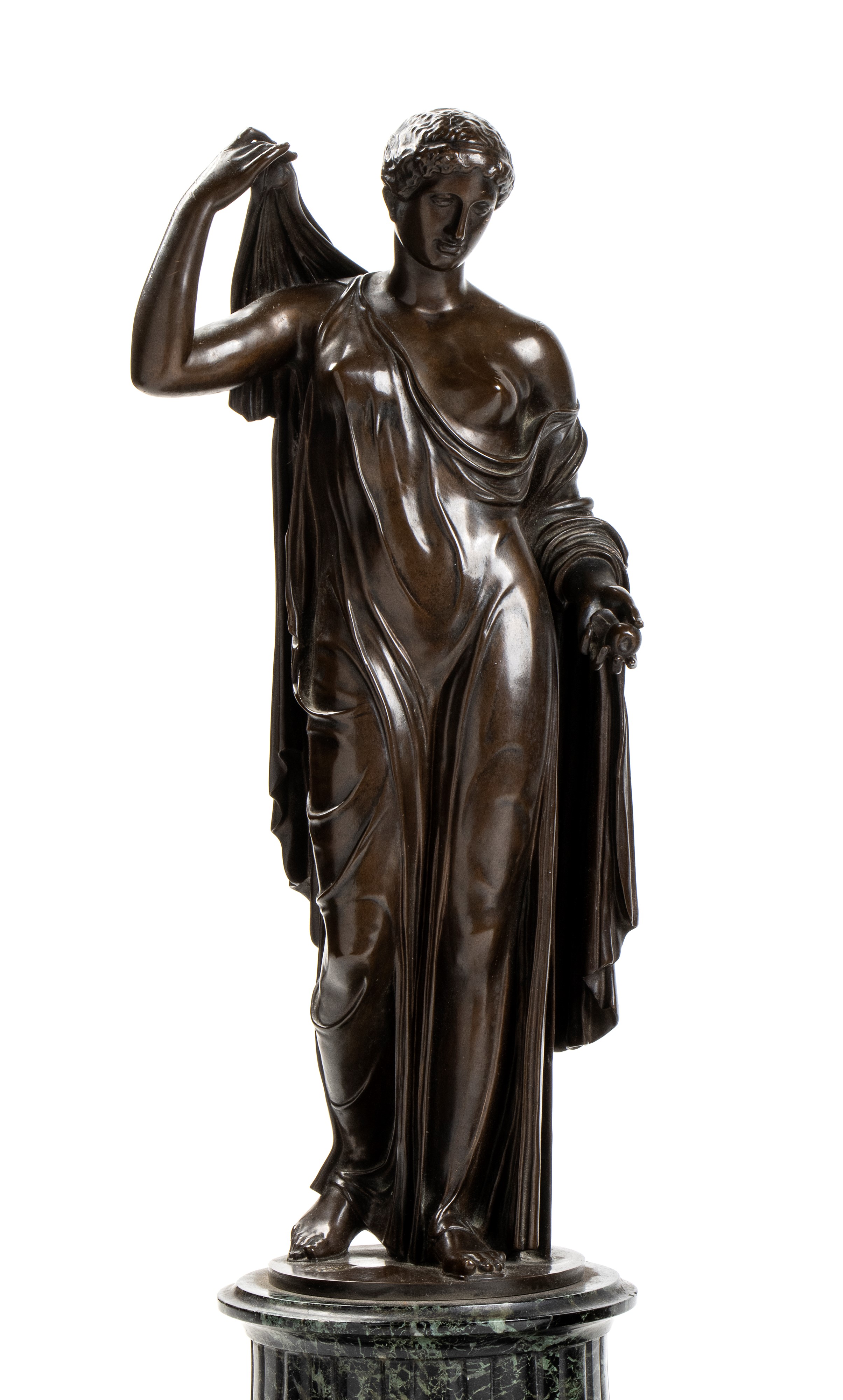 Barbedienne Ferdinand - Trittico Francese con Orologio da Appoggio in Bronzo