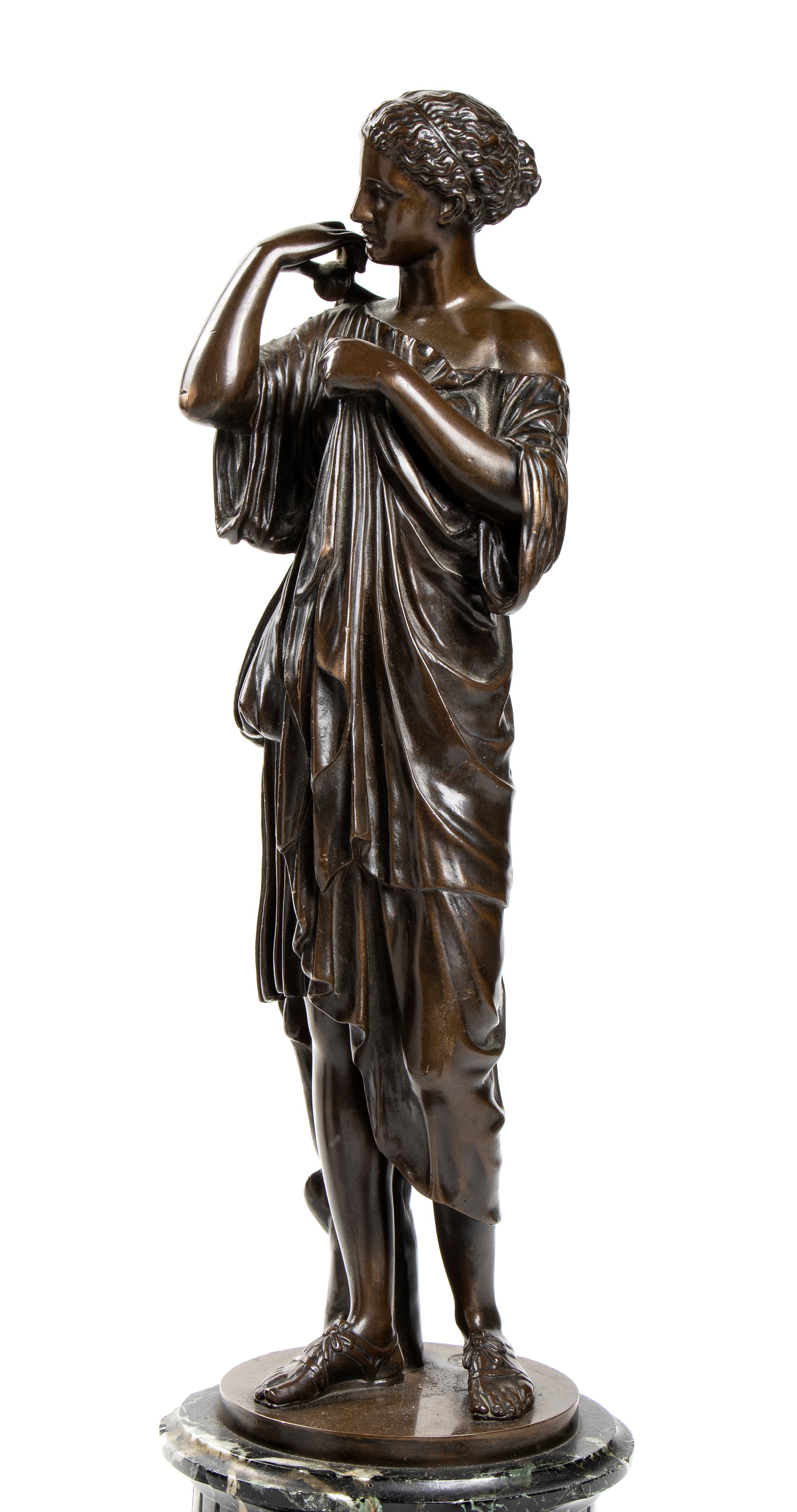 Barbedienne Ferdinand - Trittico Francese con Orologio da Appoggio in Bronzo
