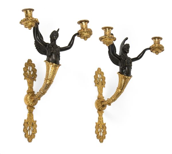 Pair of French empire wall applique