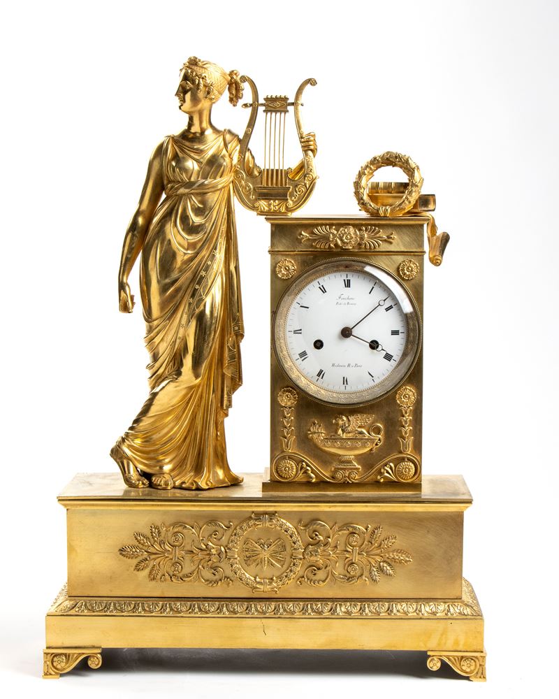 Pierre François Feuchère - Orologio da Appoggio Impero Francese in Bronzo