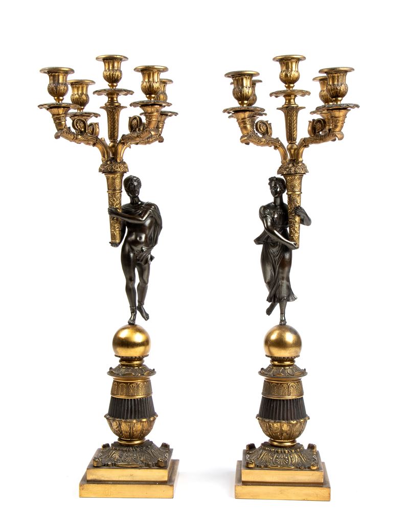 Coppia di Candelabri Francesi Neoclassici