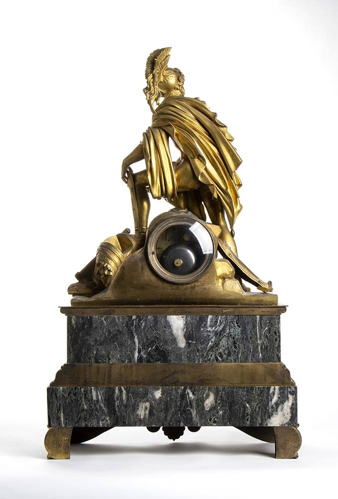 Orologio da Appoggio Francese in Bronzo e Marmo