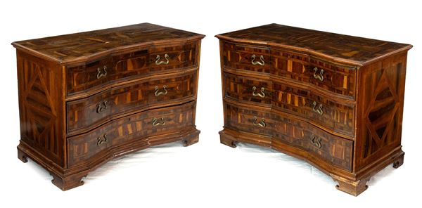 Rare pair of Venetian chests of drawers