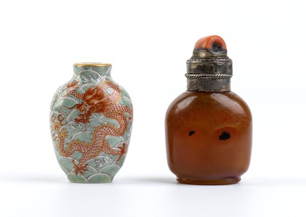 TWO SNUFF BOTTLES