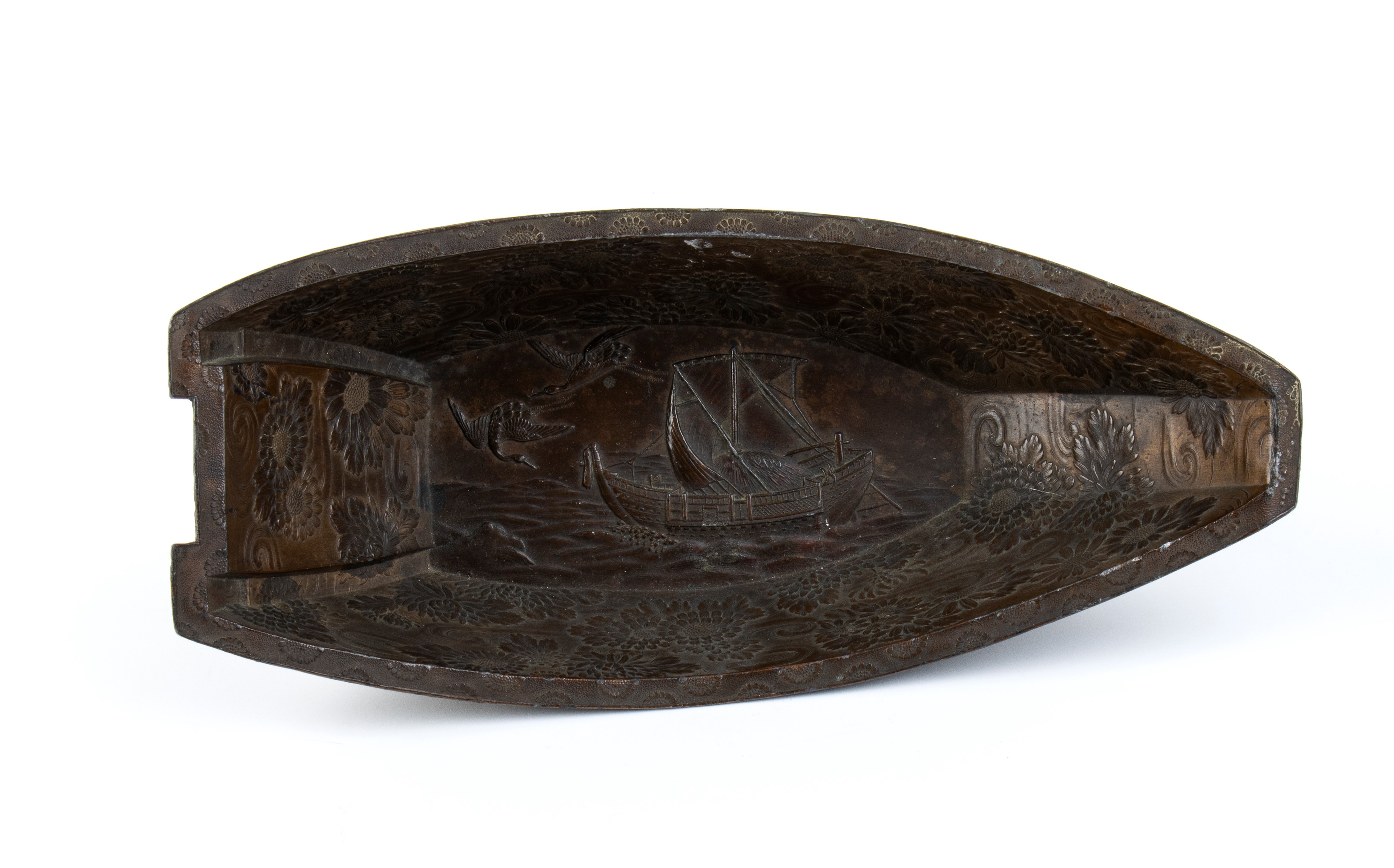 CONTENITORE A BARCA IN BRONZO