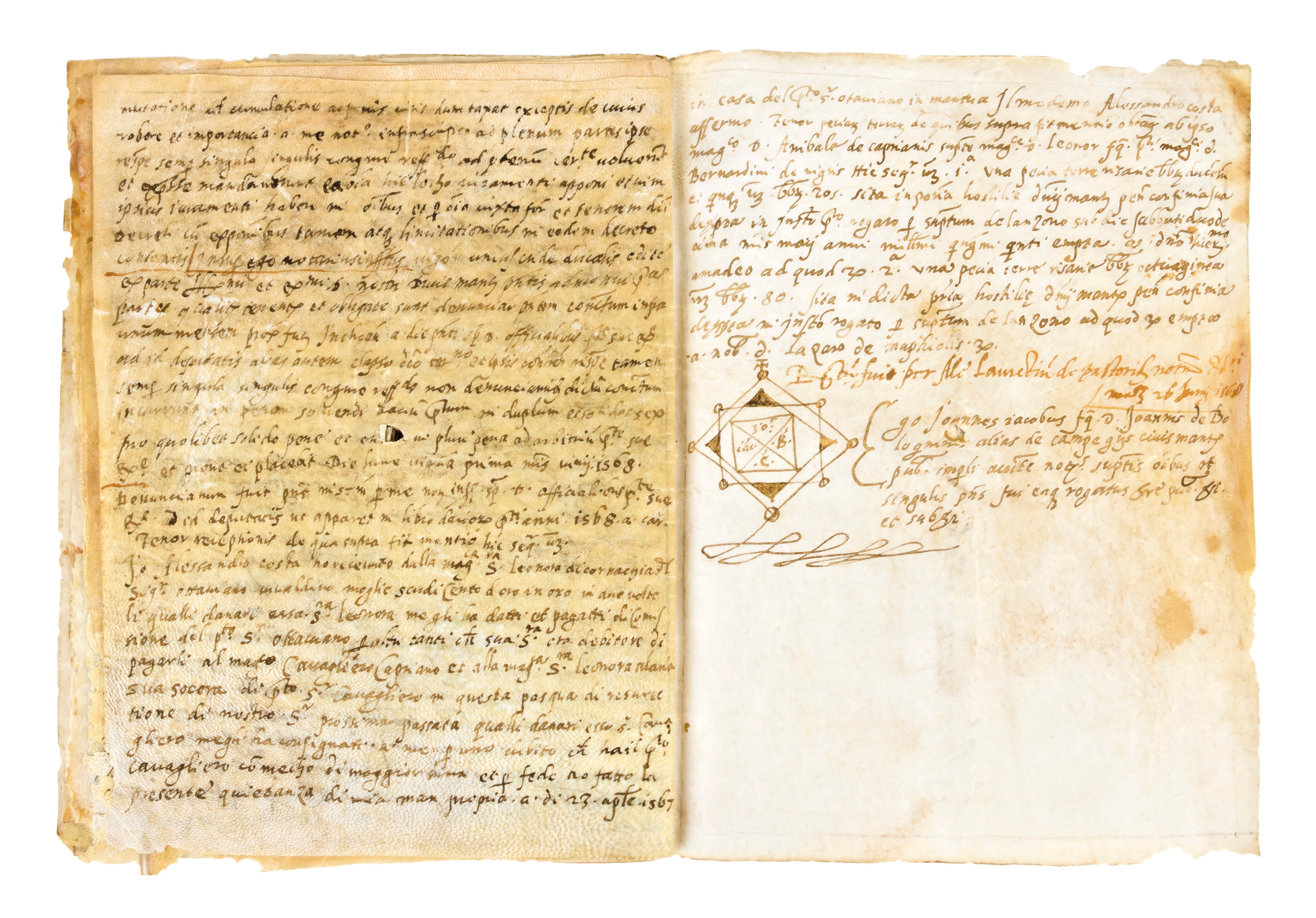 Manoscritto notarile su pergamena