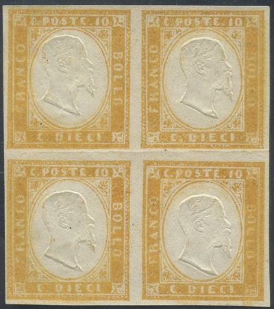 Sardegna - 10 Cent. Gommato al Recto